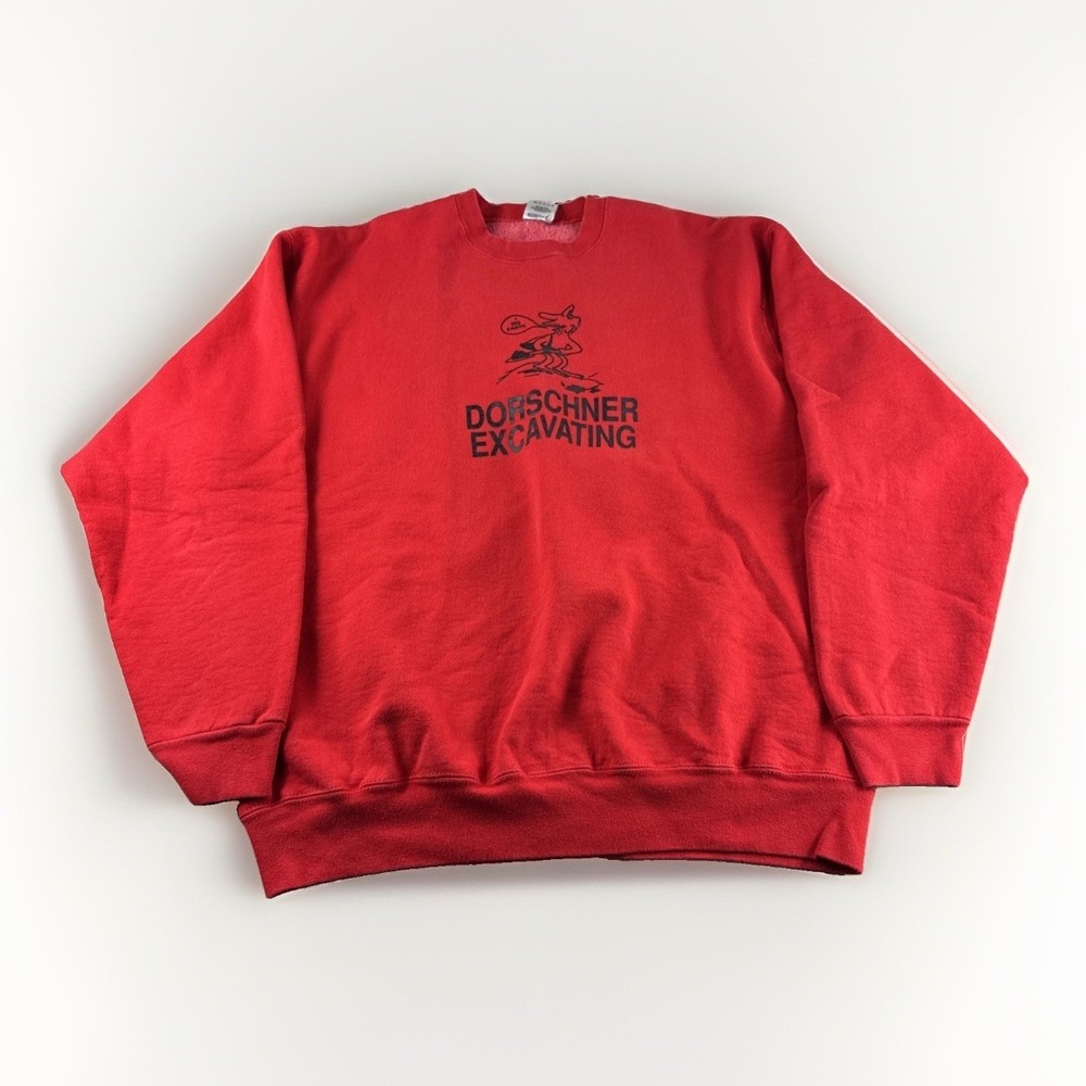 Vintage FOTL Super Cotton Sweater Sz XL Red Made in USA Crewneck Sweatshirt 90s